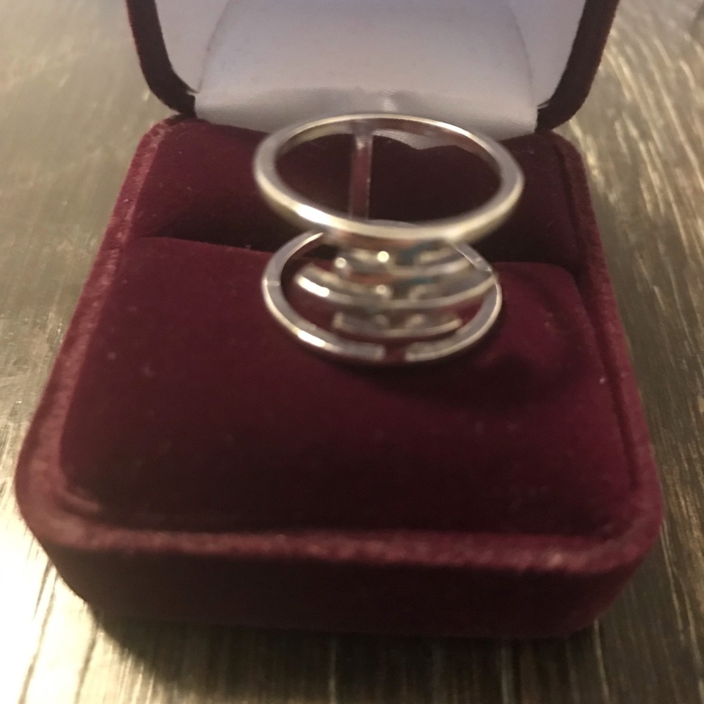 Free people Silver double band ring. Size 5.5/6